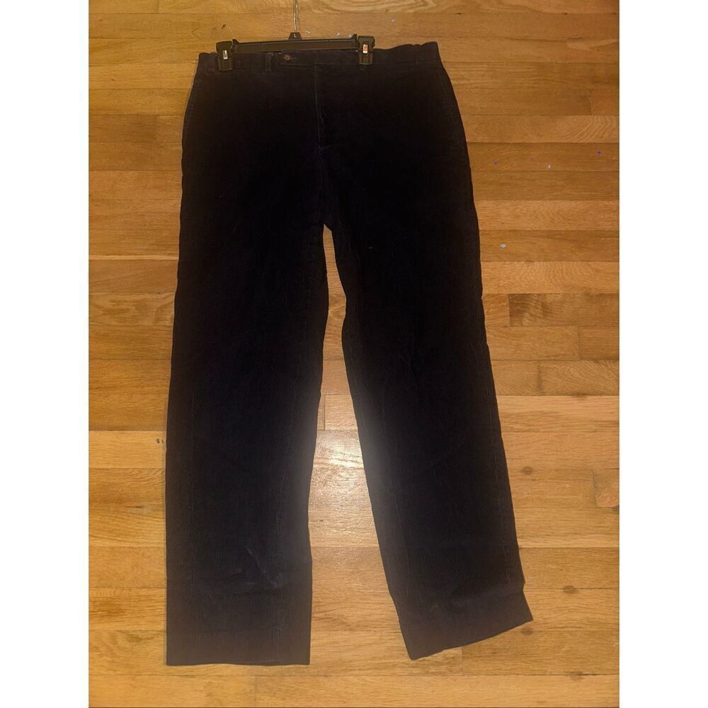 Lauren Ralph Lauren Pants Mens 36x32 Navy Blue Corduroy Mid Rise Business Classi